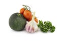 Courgette or zucchini, garlic tomato and parsley Royalty Free Stock Photo