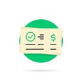 Green round simple money cheque Royalty Free Stock Photo