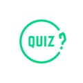 Green round simple quiz icon