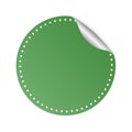 Green round sticker vector banner with stars frame on white background Royalty Free Stock Photo