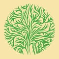 Green round vector stylized tree