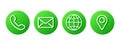 green rounded contact information vector icons for business card Royalty Free Stock Photo