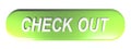 Green rounded rectangle push button CHECK OUT - 3D rendering Royalty Free Stock Photo