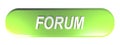 Green rounded rectangle push button FORUM - 3D rendering Royalty Free Stock Photo