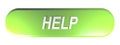 Green rounded rectangle push button HELP - 3D rendering Royalty Free Stock Photo