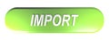 Green rounded rectangle push button IMPORT - 3D rendering