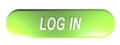 Green rounded rectangle push button to LOG IN - 3D rendering Royalty Free Stock Photo