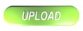 Green rounded rectangle push button UPLOAD - 3D rendering Royalty Free Stock Photo