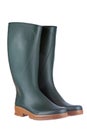 Green rubber boots