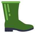 Green rubber boots icon. Color gardening footwear