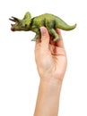 Green rubber dinosaur toy, prehistoric wild animal