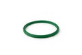 Green rubber gasket ring isolated on white background. Royalty Free Stock Photo