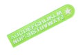 Green ruler with alphabet