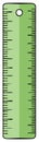 Green Ruler Illustration for Measurement Task featuring Scales and a Hole for Hanging Tools Royalty Free Stock Photo