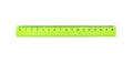 The green ruler is plastic for measuring centimeters