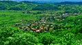 Green rural scene panoramic view