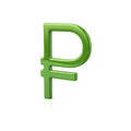 Green russian ruble symbol