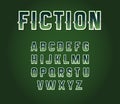 Green 80's Retro Sci-Fi Font Set with Stars Inside Letters. Alph Royalty Free Stock Photo