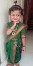 Green saari photo...cute girl posing