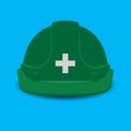 Green Safety helmet icon.