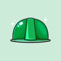 A Green Safety Helmet. Isolated Vector Illustration