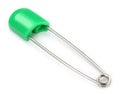 Green safety pin