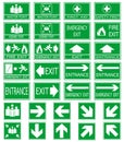 Green safety sign