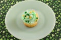 Green Saint Patrick`s Day cupcake