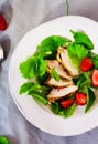 Green salad with chicken and strawberry Royalty Free Stock Photo