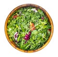 Green salad from fresh greens and vegetables Royalty Free Stock Photo