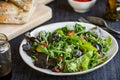 Green Salad with Green Tomatoes,Pecan and Goji berry Royalty Free Stock Photo