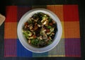 Green salad with legumes