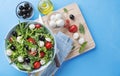 Green Salad with mozzarella olives and tomato Royalty Free Stock Photo