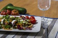 Green salad with radicchio and tomatoes
