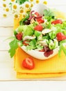 Green salad with strawberry and chicken Royalty Free Stock Photo