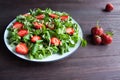 Green salad with strawberry Royalty Free Stock Photo