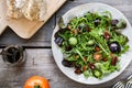 Green Salad with Green Tomatoes,Pecan and Goji berry Royalty Free Stock Photo