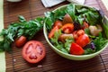 Green salad with tonatoes Royalty Free Stock Photo