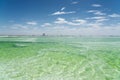 The green saline lake, natural lake background