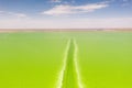 The green saline lake, natural lake background