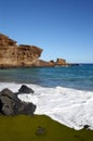 Green sand beach on Hawaii