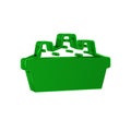 Green Sandbox for kids with sand icon isolated on transparent background.