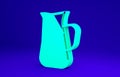 Green Sangria icon isolated on blue background. Traditional spanish drink. Minimalism concept. 3d illustration 3D render