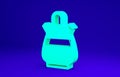 Green Sangria pitcher icon isolated on blue background. Traditional spanish drink. Minimalism concept. 3d illustration