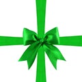 Green satin gift bow