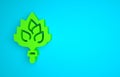 Green Sauna broom icon isolated on blue background. Broom from birch twigs, branches for Russian steam bath, sauna