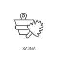 Green Sauna icon. Trendy Green Sauna logo concept on white backg