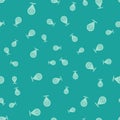 Green Scallop Sea Shell Icon Isolated Seamless Pattern On Green Background. Seashell Sign. Vector
