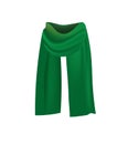 Green scarf on white background Royalty Free Stock Photo