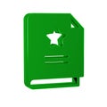 Green Scenario icon isolated on transparent background. Script reading concept for art project, films, theaters.